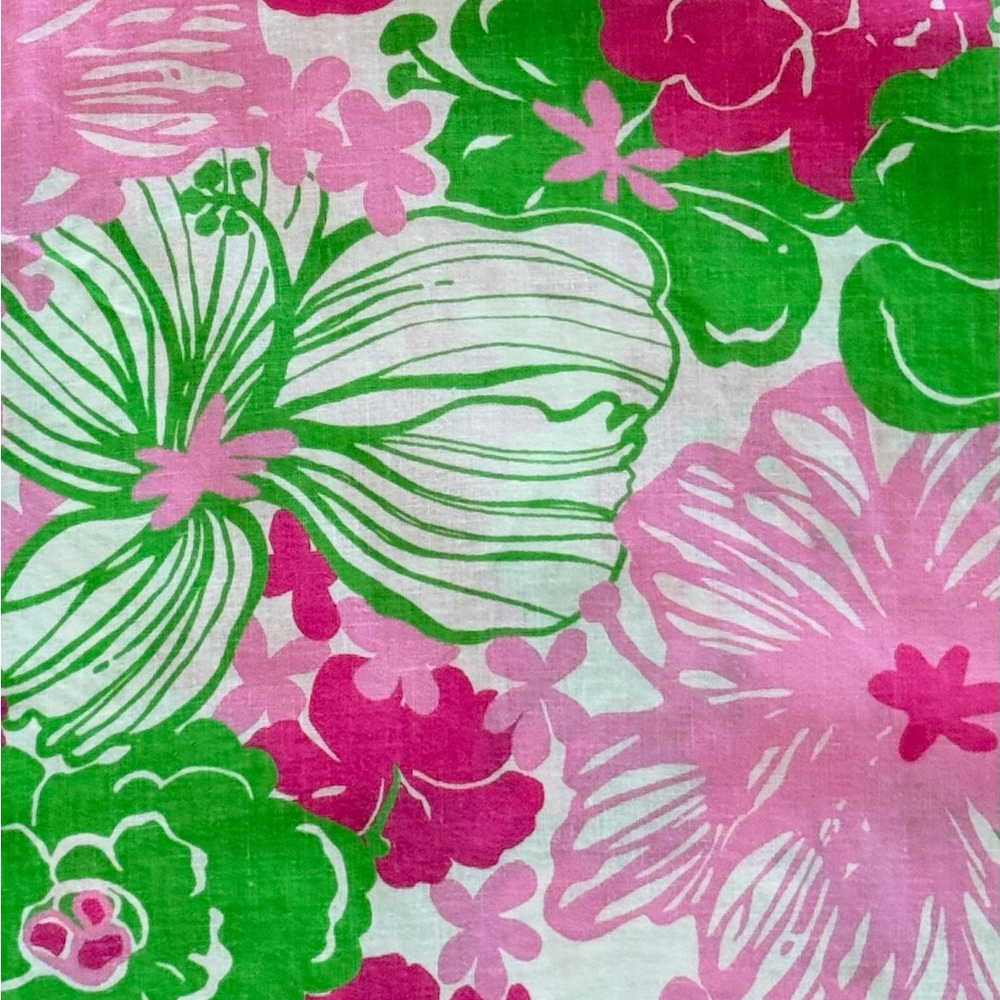Lilly Pulitzer Floral Pink & Green & White Linen & Cotton Floral Pants‎ Size XS - Picture 4 of 10